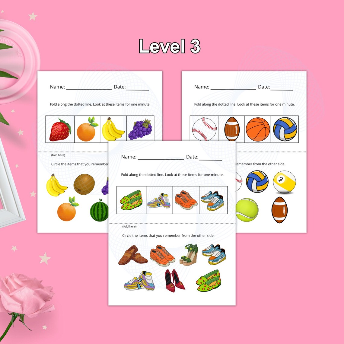 Memory Exercise Worksheet Bundle Dementia Activities Cognitive ...