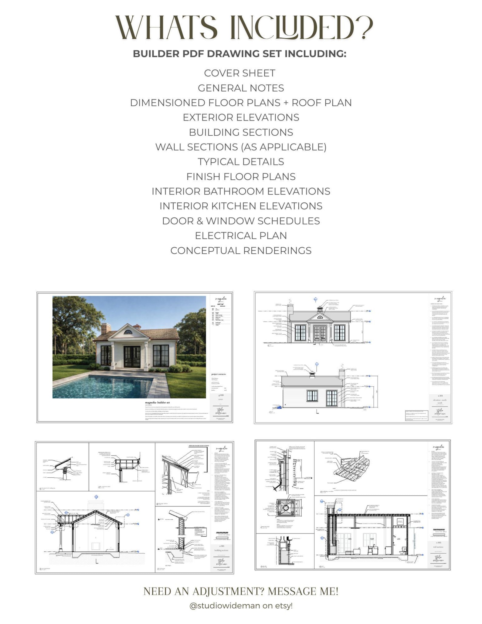 Southern Coastal Pool House Floor Plan With Full Bath and Kitchen ADU ...