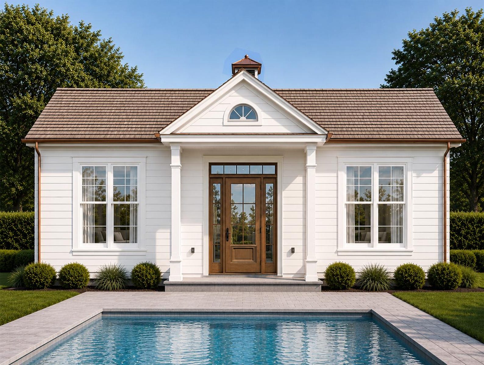 Classic Southern ADU Pool House Floor Plan 1 Bed - 1 Bath ADU With ...