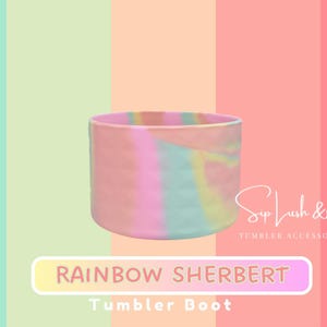 Rainbow Sherbert Silicone Tumbler Boot Cup Accessories