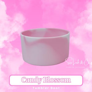 Candy Blossom Silicone Tumbler Boot Pastel Pink White Cup Accessories