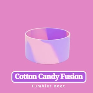 Cotton Candy Fusion Swirl Silicone Tumbler Boot Cup Accessories Pink Purple