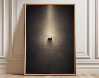 Kaaba Art Print | Islamic Wall Art Mecca Inspired Poster | Sacred Geometry Muslim Decor | Minimalist Neutral Stone Texture Islamic Artwork