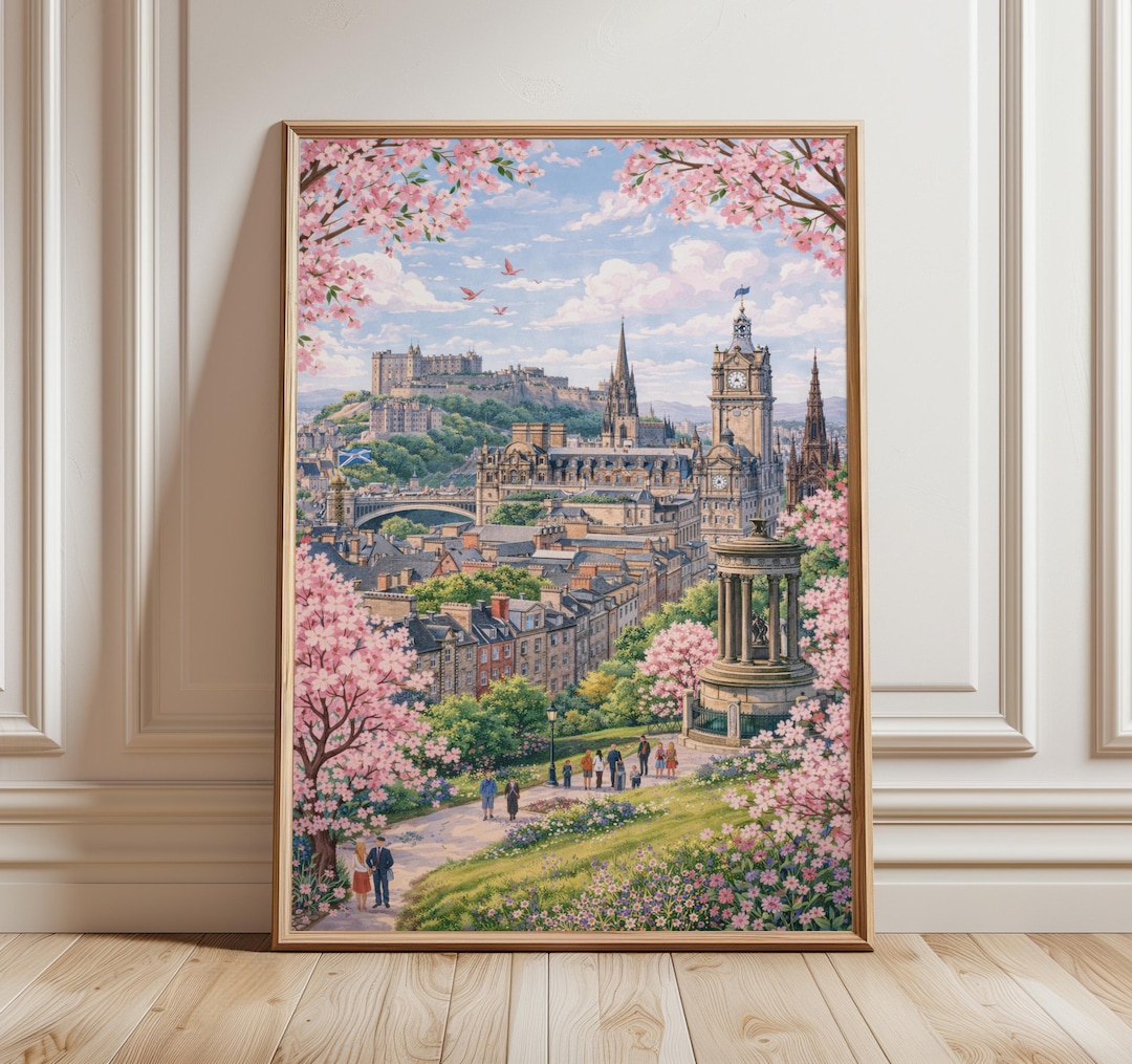 Edinburgh Poster | Edinburgh Castle Print | Scotland Wall Art | Pastel ...
