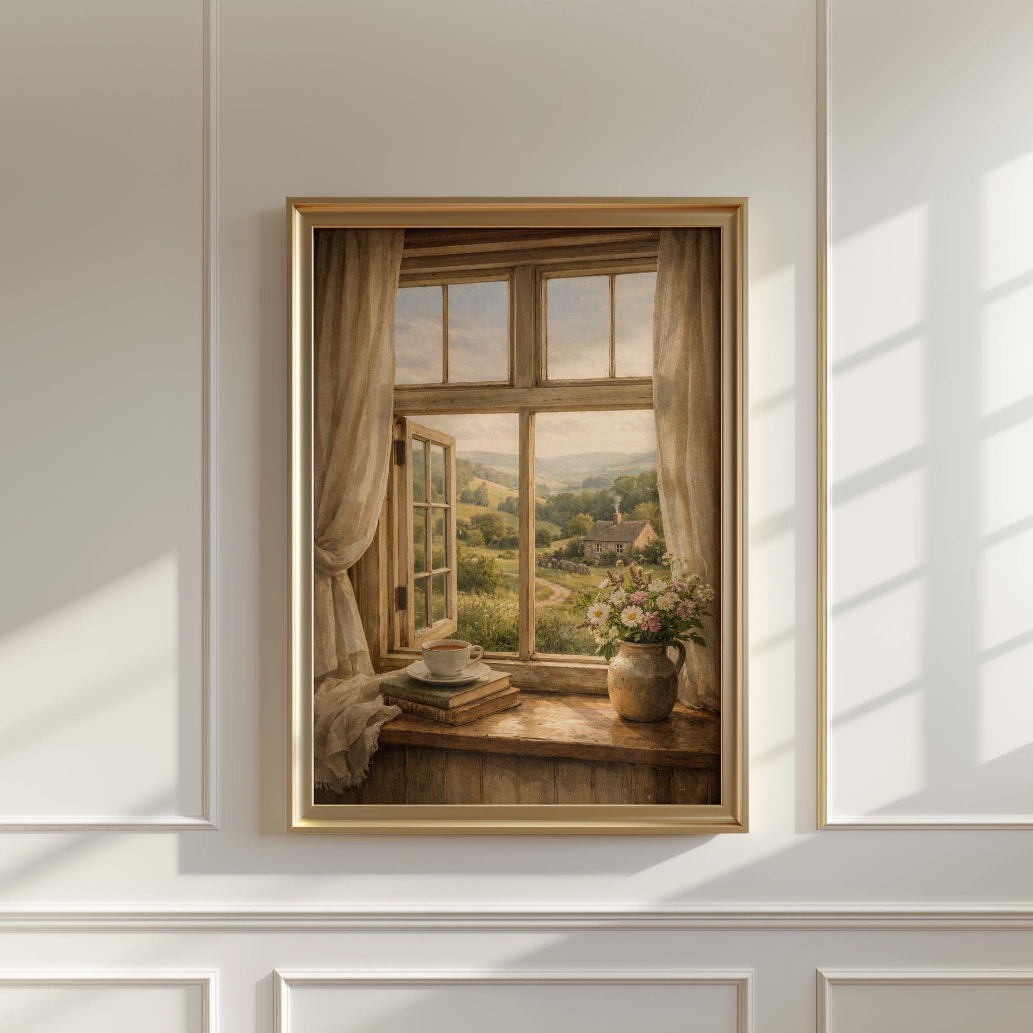 Countryside Windows Examples English Countryside Window View Print, Cottagecore Wall Art, Rustic ...