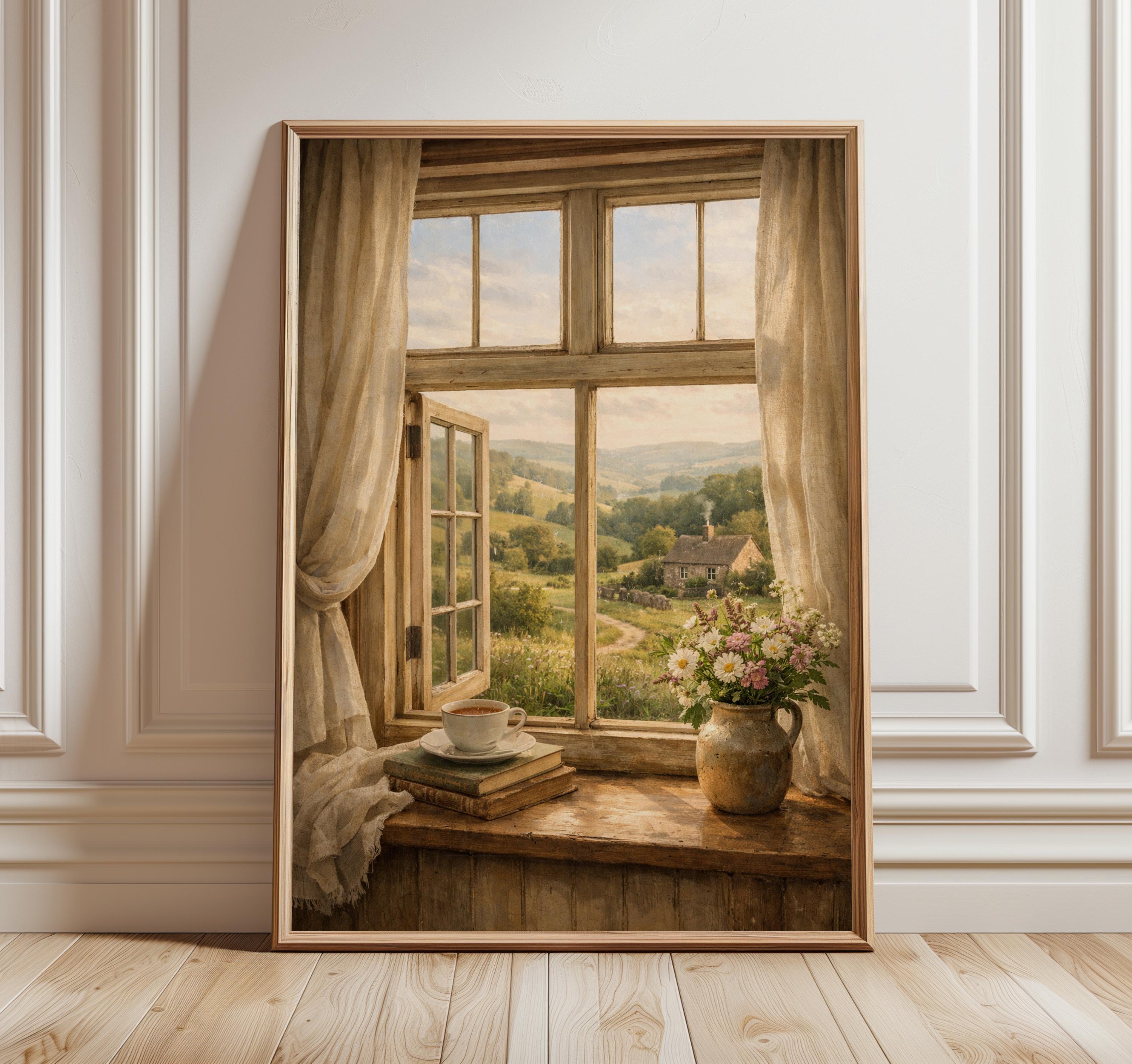Countryside Windows Examples English Countryside Window View Print, Cottagecore Wall Art, Rustic ...