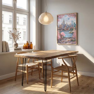 New York-poster | Vrijheidsbeeld en Brooklyn Bridge-print | Pastelkleurige NYC-muurkunst | Lentedecoratie VS | Skyline van New York | Reiscadeau afbeelding 7