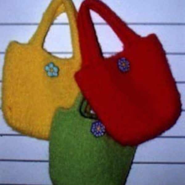 Retro Hand Knit Felt Bag Pattern PDF