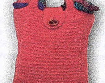 Felted Project Bag in Two Widths Hand Knit Pattern PDF