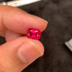 2.04 Ct Neon Magenta Spinel: Pinkish Red Cushion Cut Gemstone