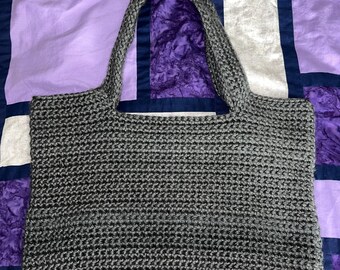 Large Gray Crochet Bag/Purse