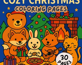 Cozy Christmas Friends Coloring Book | Printable PDF Coloring Pages for Relaxation & Holiday Joy