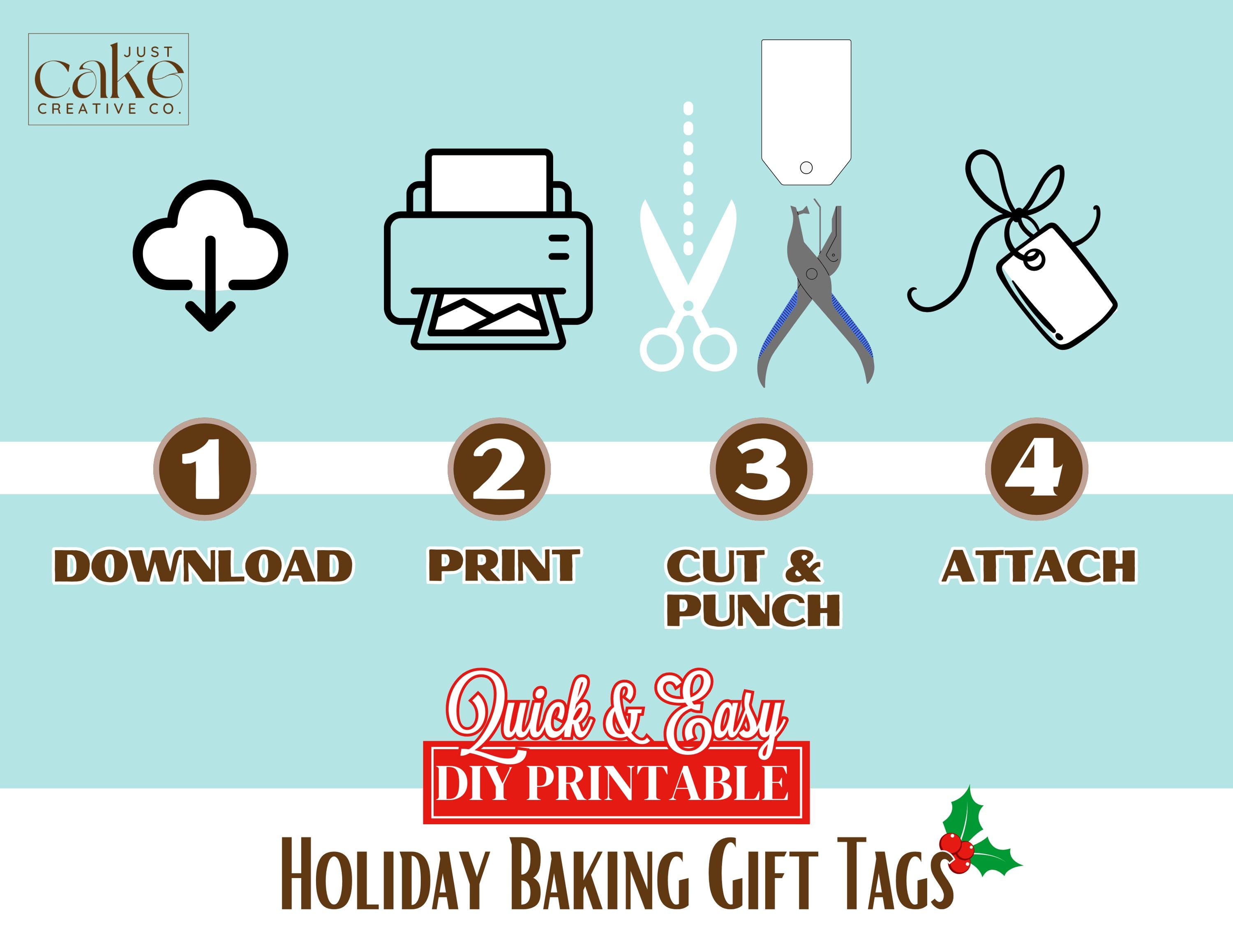 Personalized Digital File - Printable Holiday Baking Gift Tags ...
