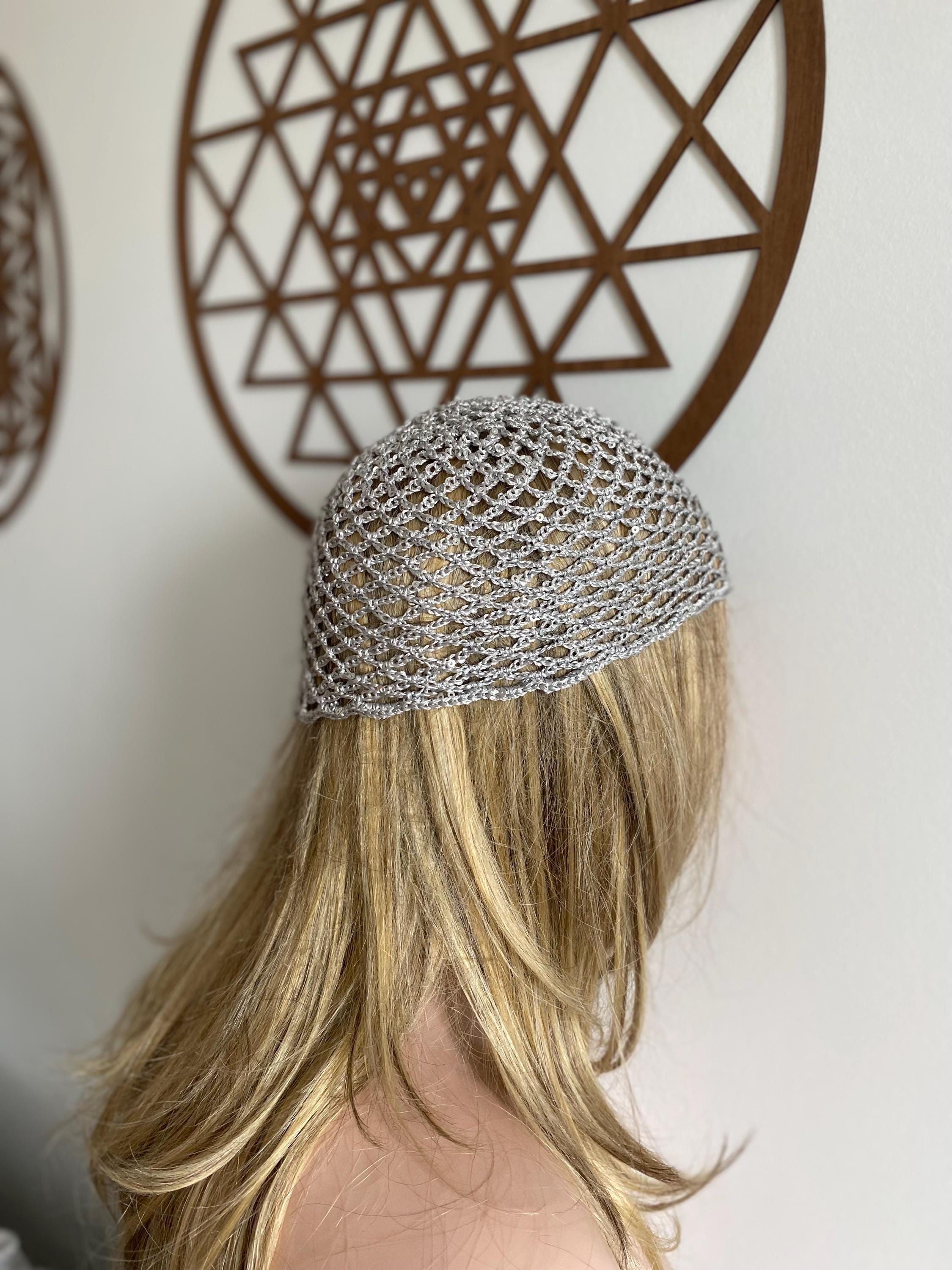 Gray Crochet Mesh Hat: All Color Skull Cap, Netted Beanie, Handmade ...