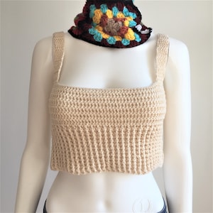 Ivory, Cream Beige Color Crop, Bohemian Crochet Halter Top, Festival Boho Top, Any Colors Crop