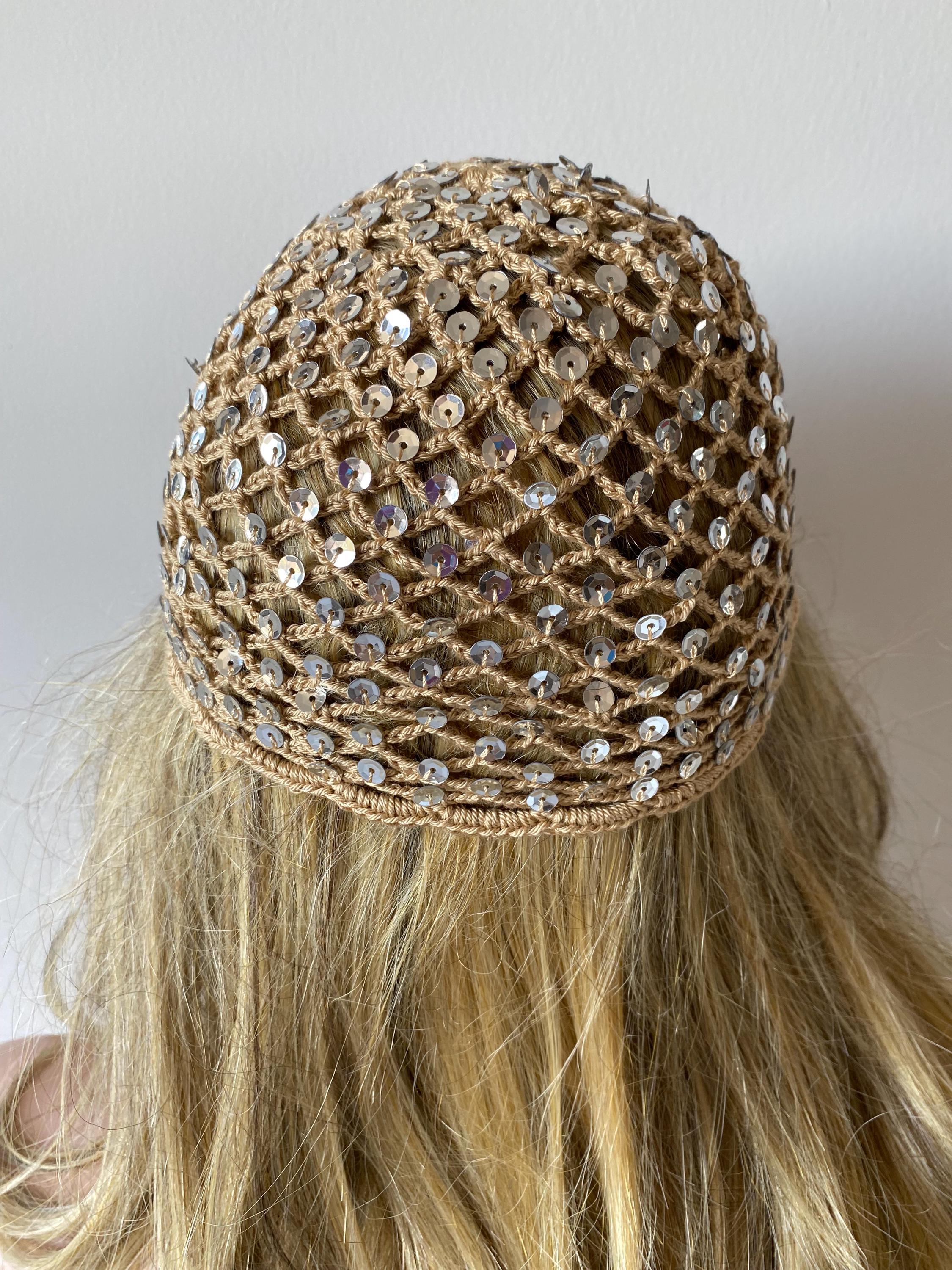 Netted Hat Beige Crochet Mesh Hat, All Color Skull Cap, Netted Beanie, Handmade ...