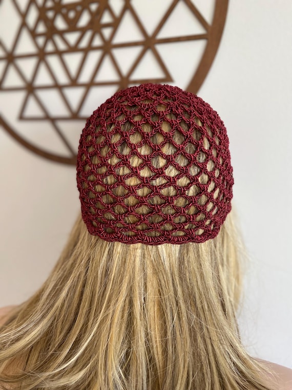 Women\'s Cotton Crochet Slouchy Beanie Hat Knit Summer Skull Cap Burgundy Red ZLYC Women Cotton Crochet Slouchy Beanie Hat Handmade Knit  main image 3