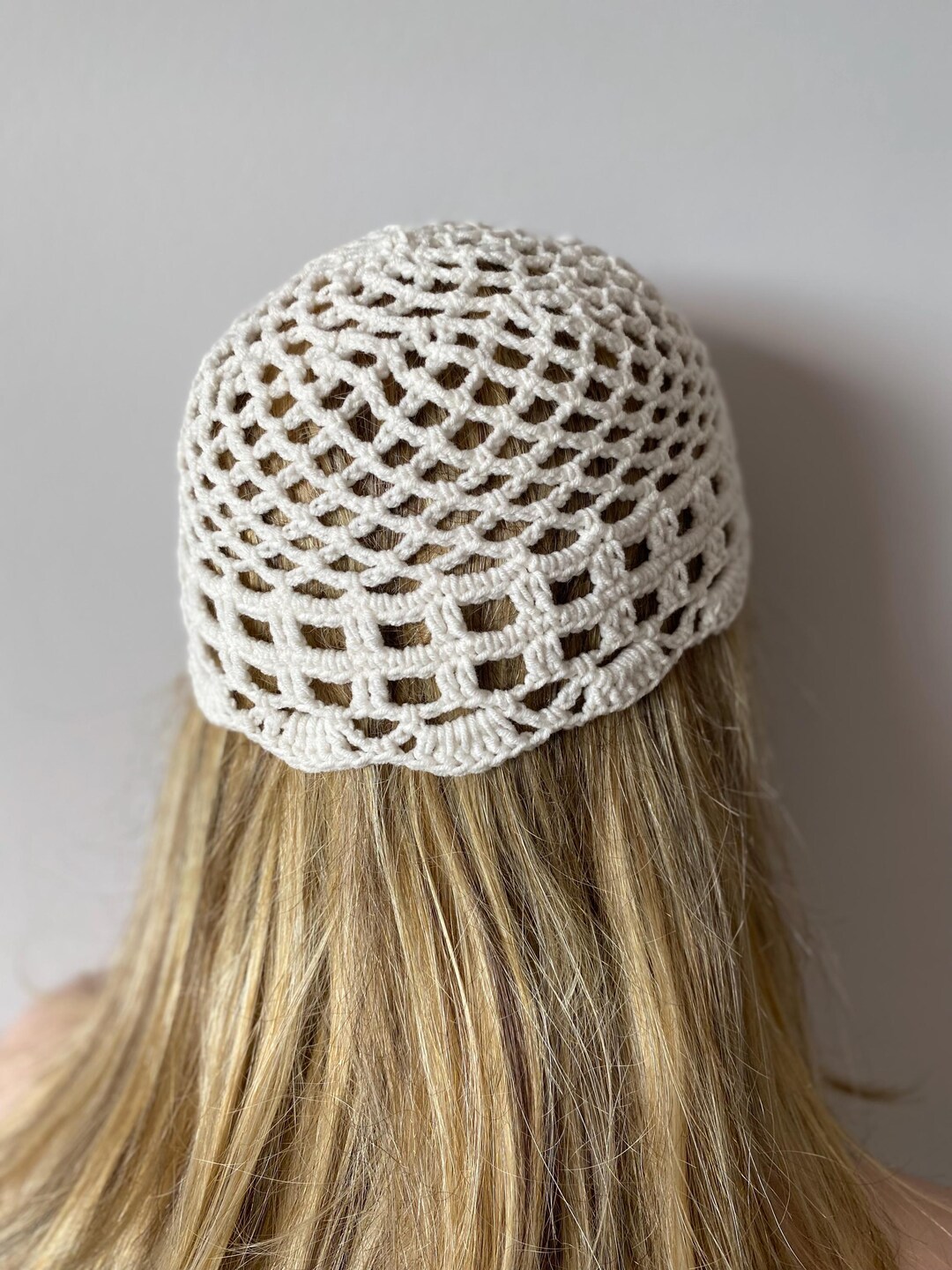 Handmade Crochet Mesh Hat – Lightweight Cotton Beanie for
