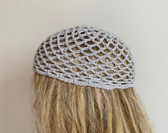 Crochet Coton Mesh Hat, All Color Skull Cap, Netted Mesh Beanie, Handmade hat, Mesh Beanie with sequins