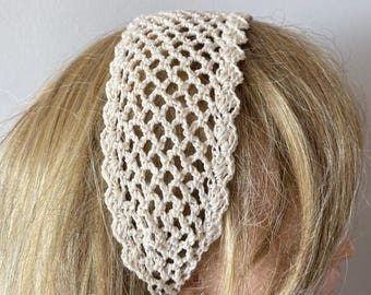 Summer, spring  Bandanas: Choose Crochet Hairband, Cotton Rectangle Chooker, Handmade