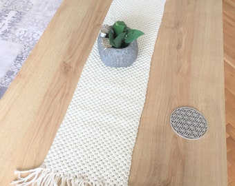 Ivory Table Runner, Macrame Table Mat, Cotton Buffet Runner, Coffee Table Mat