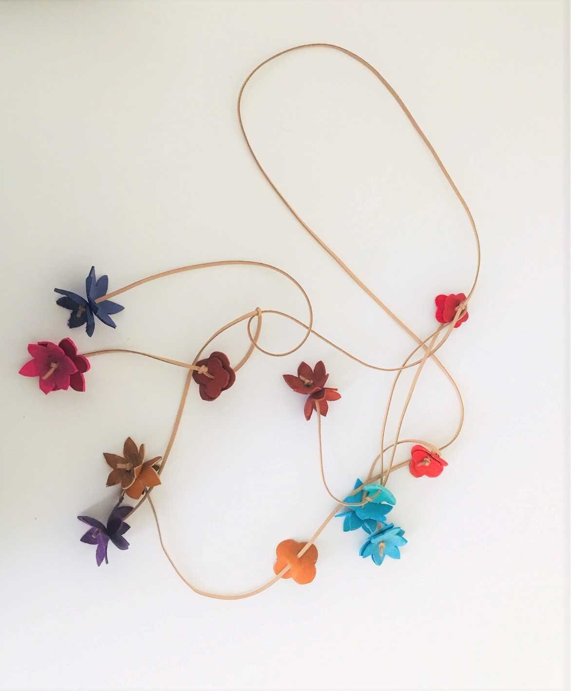 nelah leather floral trainers