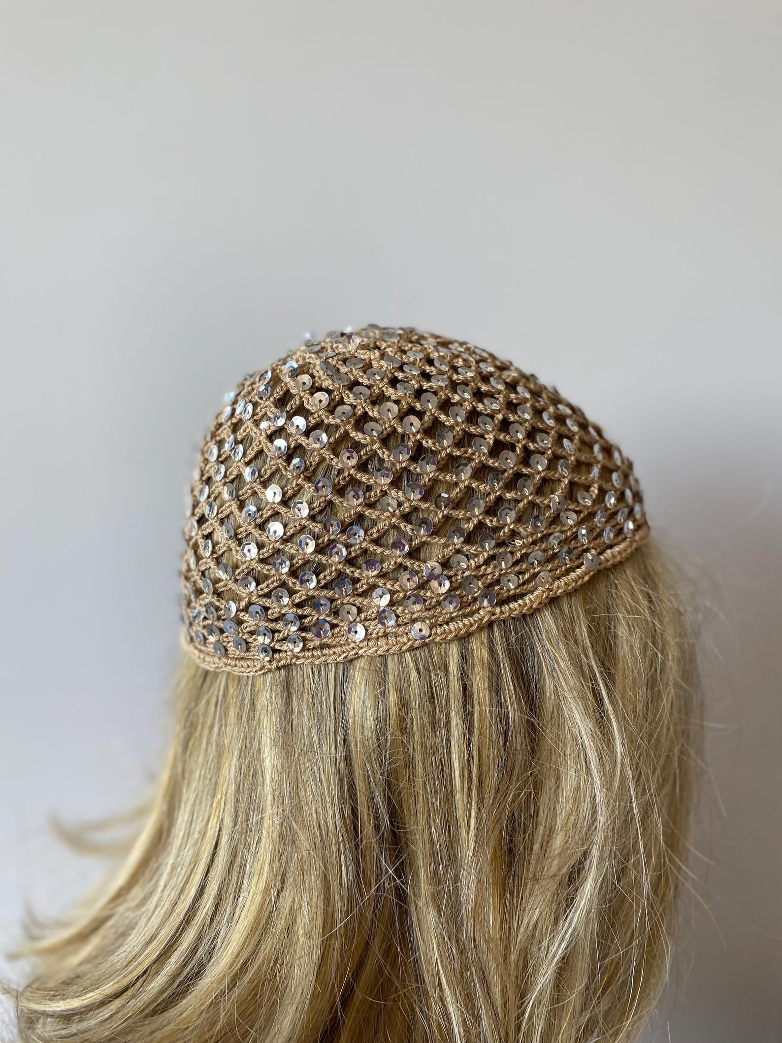 Beige Crochet Mesh Hat, All Color Skull Cap, Netted Beanie, Handmade ...
