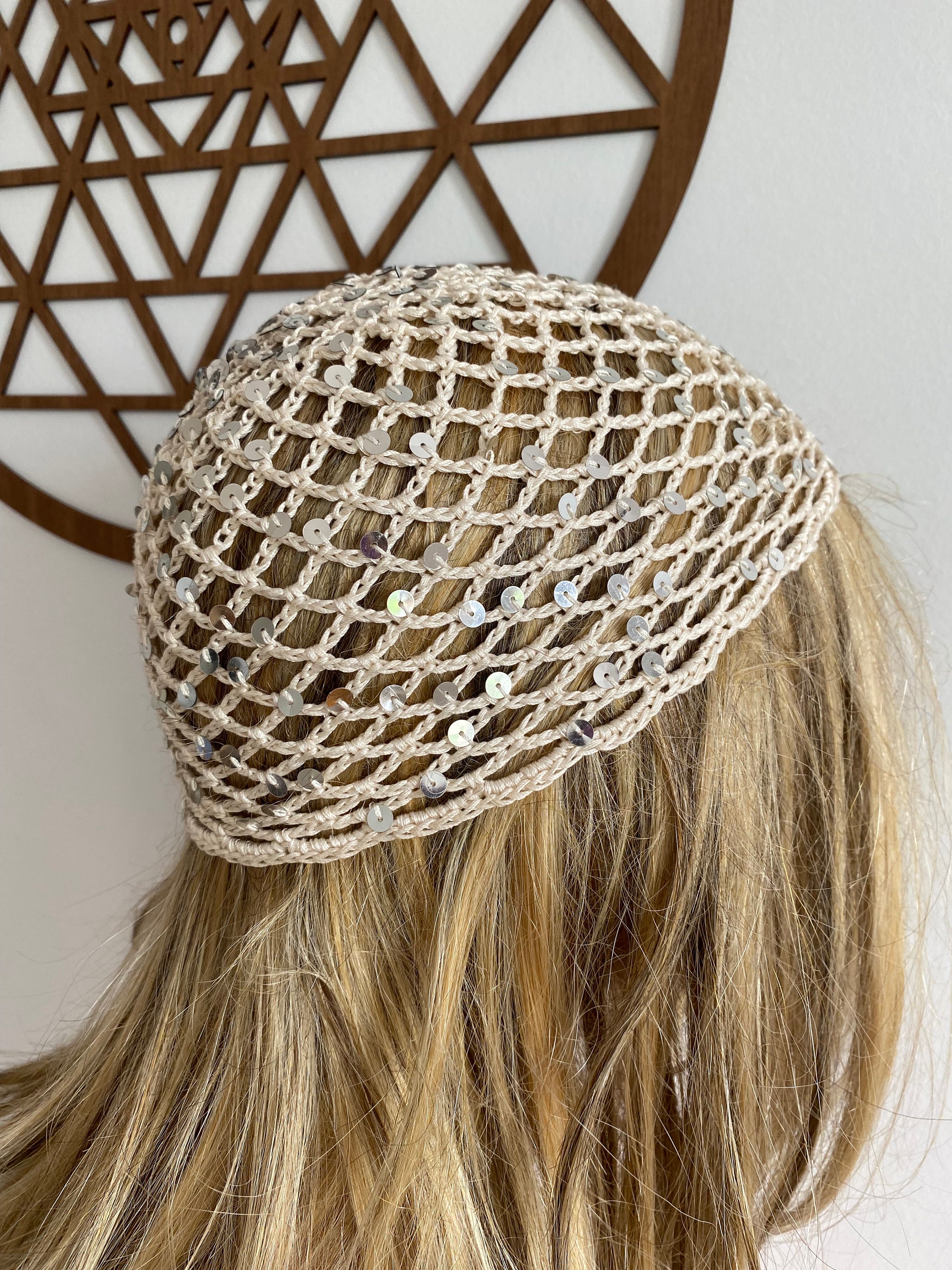 Crochet Cream Mesh Hat, All Color Skull Cap, Netted Mesh Crochet Cream Mesh Hat, All Color Skull Cap, Netted Mesh
