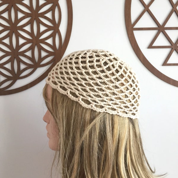 Bonnet en maille de coton au crochet, bonnet de toutes les couleurs, bonnet en résille, chapeau fait main, bonnet en résille