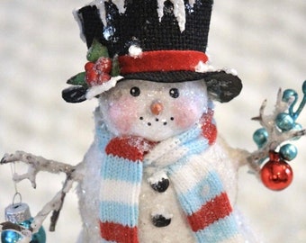 Anleitung zum Erstellen eines Paperclay Schneemanns