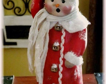 Tutorial creating a paperclay Snowman, "Charles"