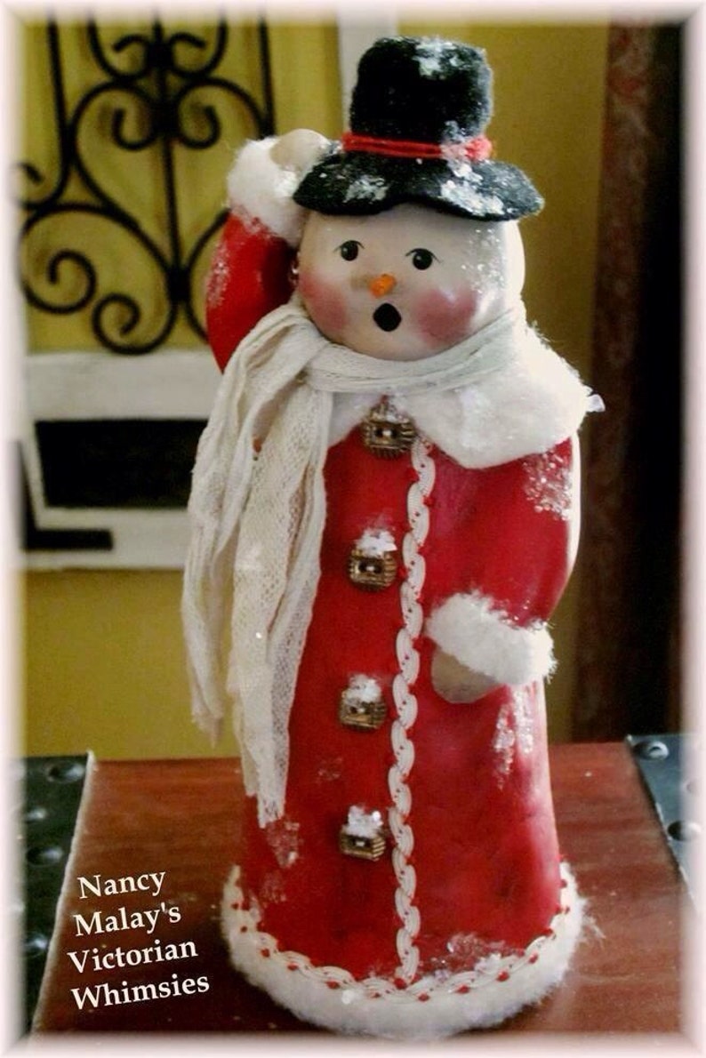 Tutorial creating a paperclay Snowman, Charles image 1