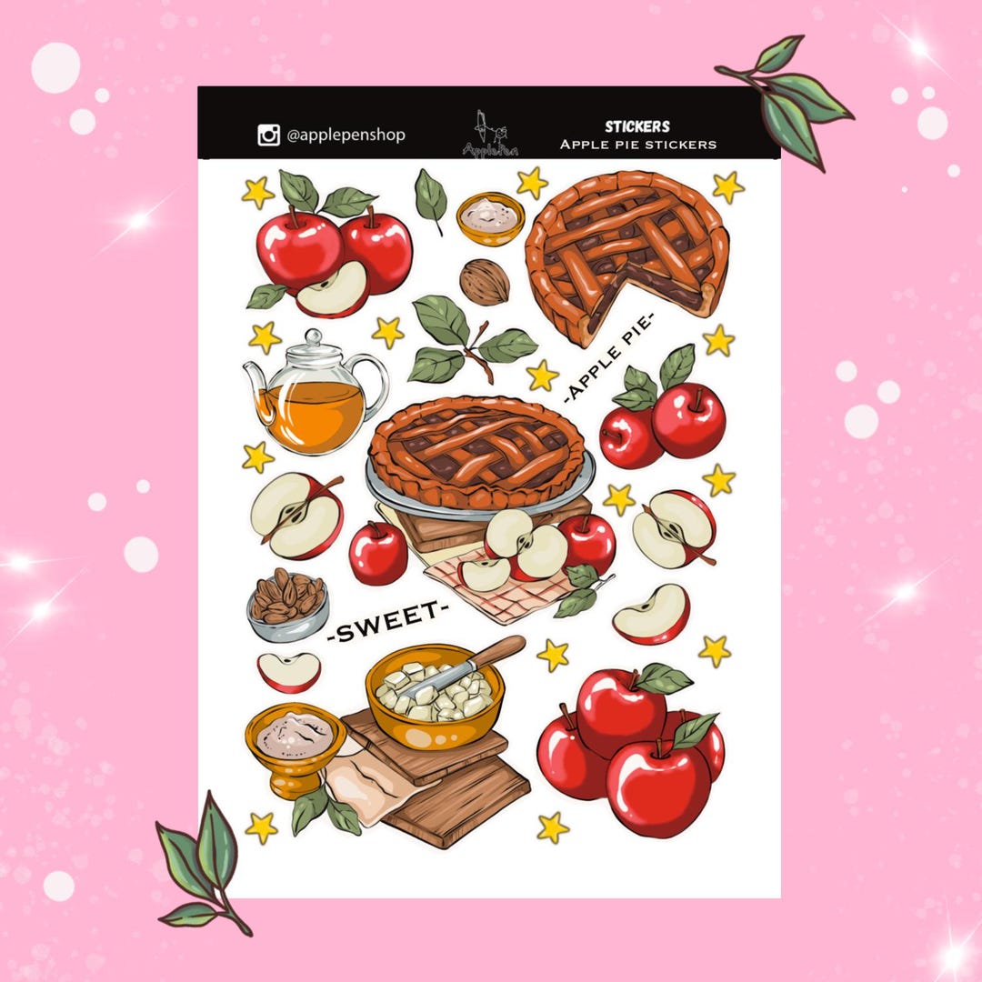 Apple Pie Stickers | Cozy Autumn Planner, Scrapbook Bujo - Etsy