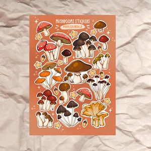 Cozy Autumn Mushrooms Sticker Sheet