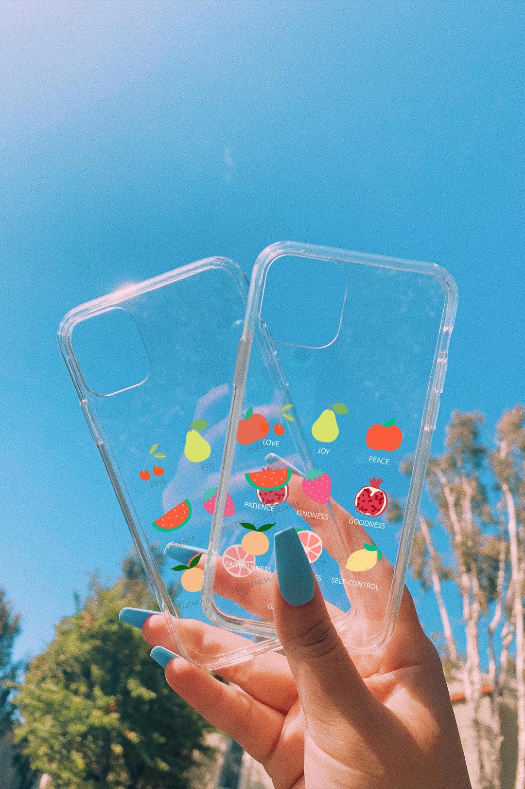 Modern Fruits of the Spirit iPhone Case Elegant Christian Sketch Design ...