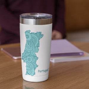 Portugal Tumbler Portuguese Custom Tumbler Cup Portugal Gift Cup Portuguese Souvenir Gift for Mom Portugal Custom Cup Portugal Custom Glass