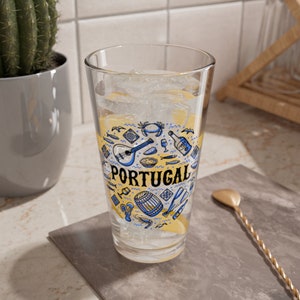 Portugal Glass Cup Portuguese Custom Tumbler Portugal Gift Cup Portuguese Souvenir Gift for Mom Portugal Custom Cup