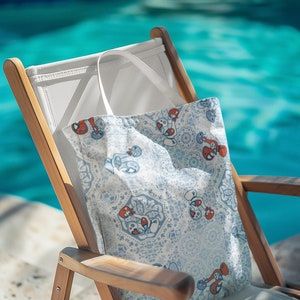 Portugal Custom Beach Bag Portugal Gift Portugal Tote Bag Portugal Souvenir Azulejo Gift for Family Portuguese Gifts Custom Pool Summer Bag