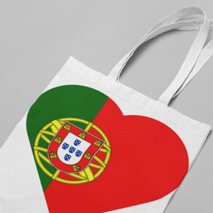 Portugal Flag Heart Customized Tote Bag - Perfect Portuguese Beach Gift