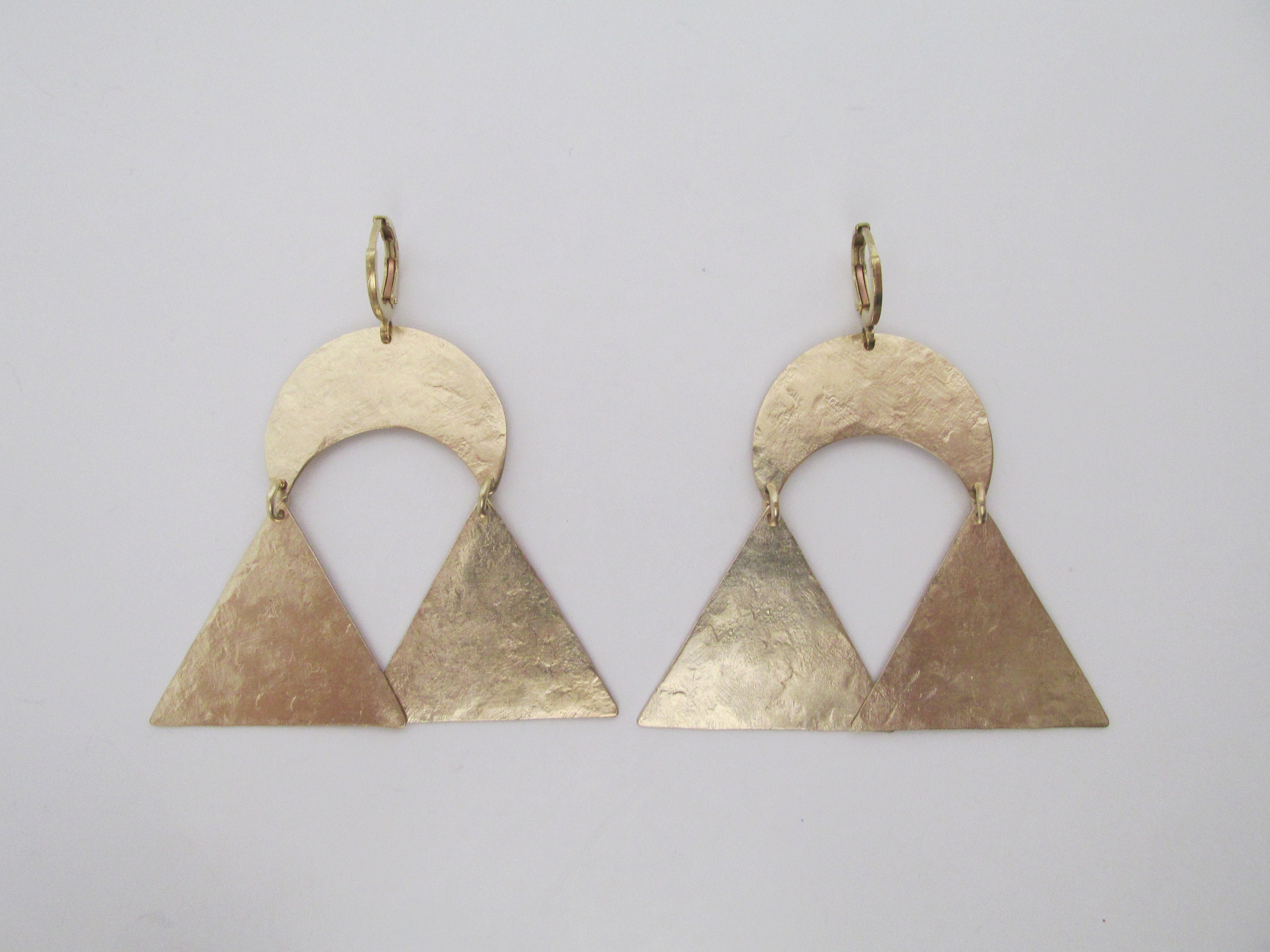 Brass Earrings Etsy