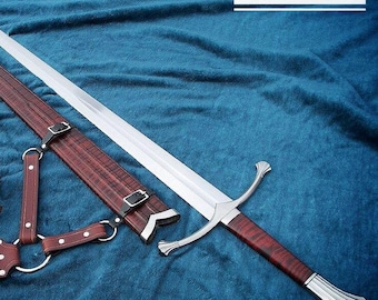 Handmade High-Carbon Steel Viking Sword with Scabbard