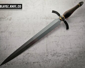 ハンドメイドバイキングショートソード：高炭素鋼ブレード、レザー