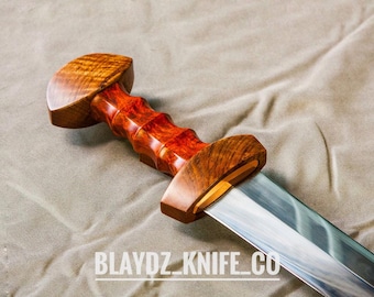 Espada Gladius de 22 pulgadas de largo - Espada romana histórica - Espada vikinga - Forjada a mano - Templada - Afilada - Lista para usar - Espada funcional real