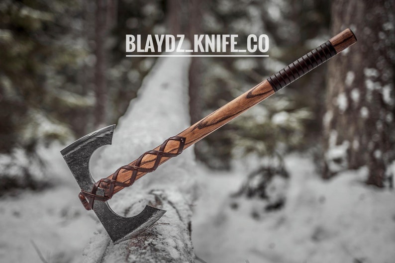 Handmade Double Bladed Viking Axe, Gift for Him image 1