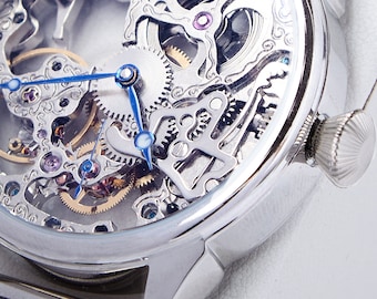 Skeleton Watch made in Italy Silver Black PRE_ORDER