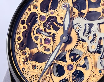 Skeleton Watch made in Italy Black and Gold