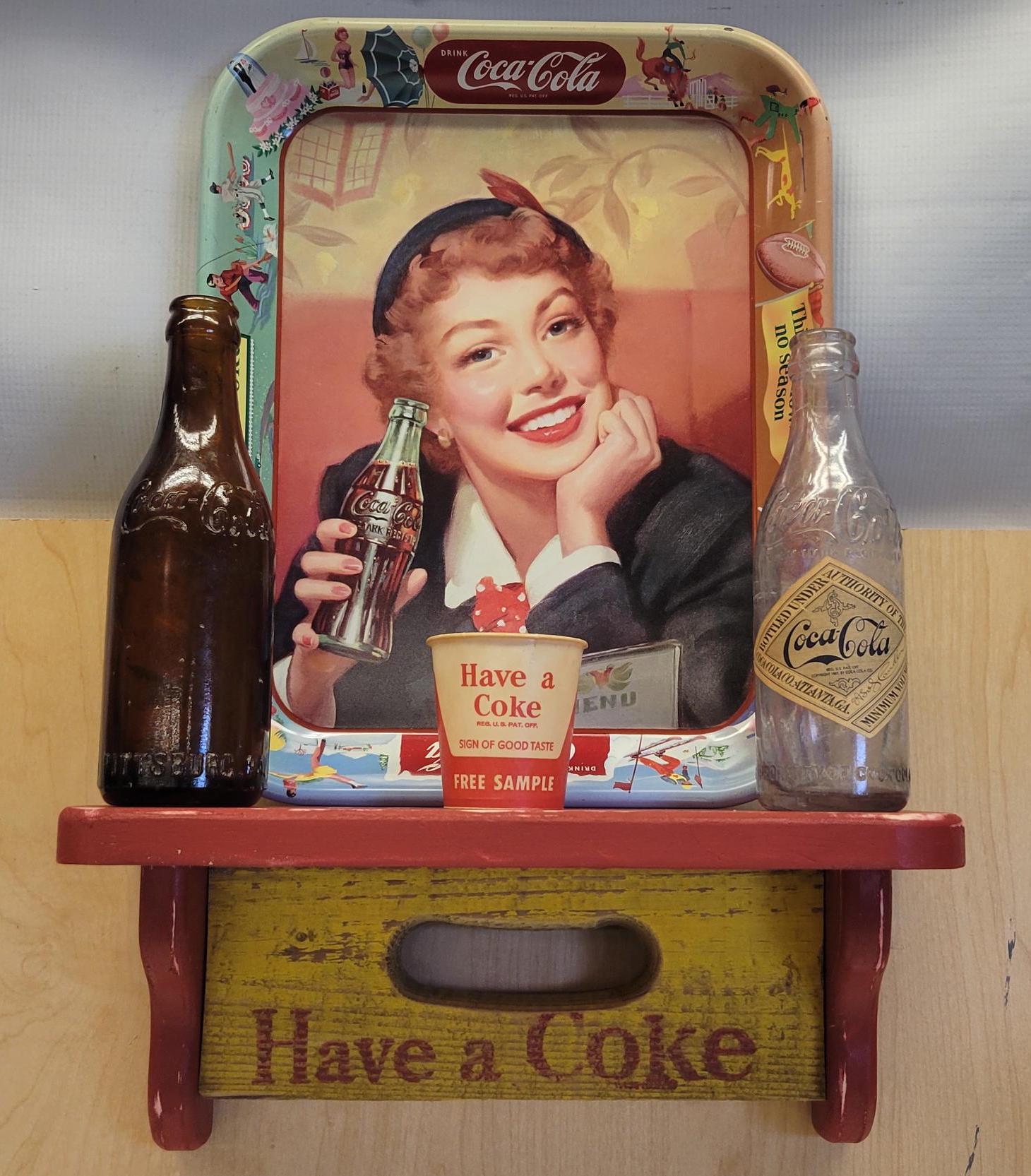 1960年代のヴィンテージ コカ・コーラ レトロ ソーダケース ウォール 