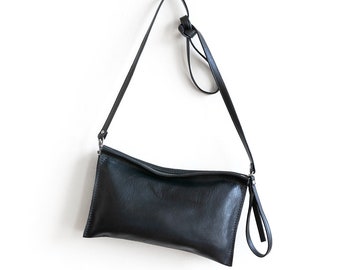 EDC Compartment Clutch medium - clutch or crossbody bag - with crossbody strap - select leather color in drop down menu