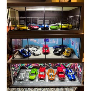 Custom 1:64 Scale Garage Display for Mini Diecast Cars | Matchbox Style Storage & Display Case | Compatible Car Rack -Diecast Cars Displays