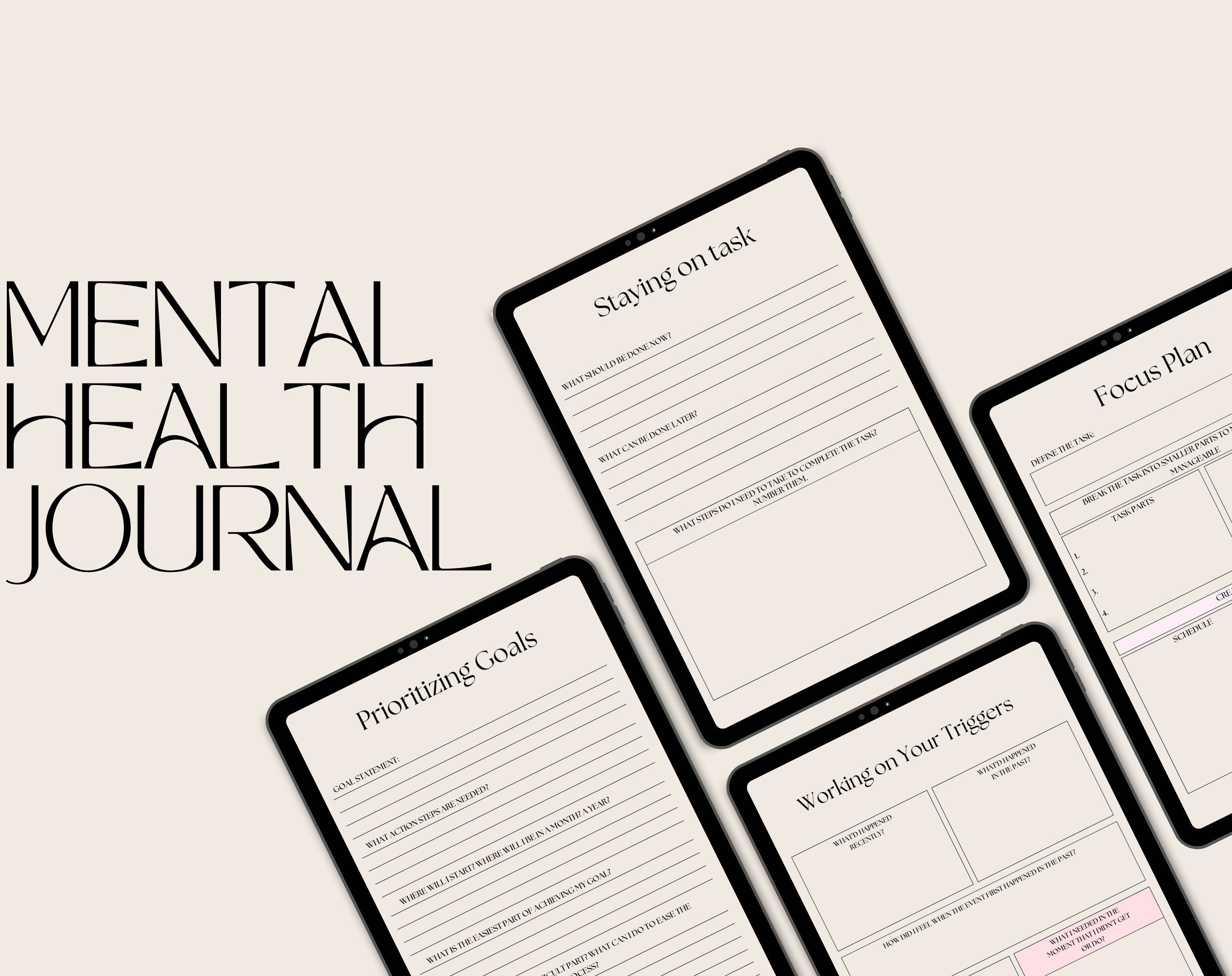 Mental Health Journal Printable, Mental Health Journal, Printable ...